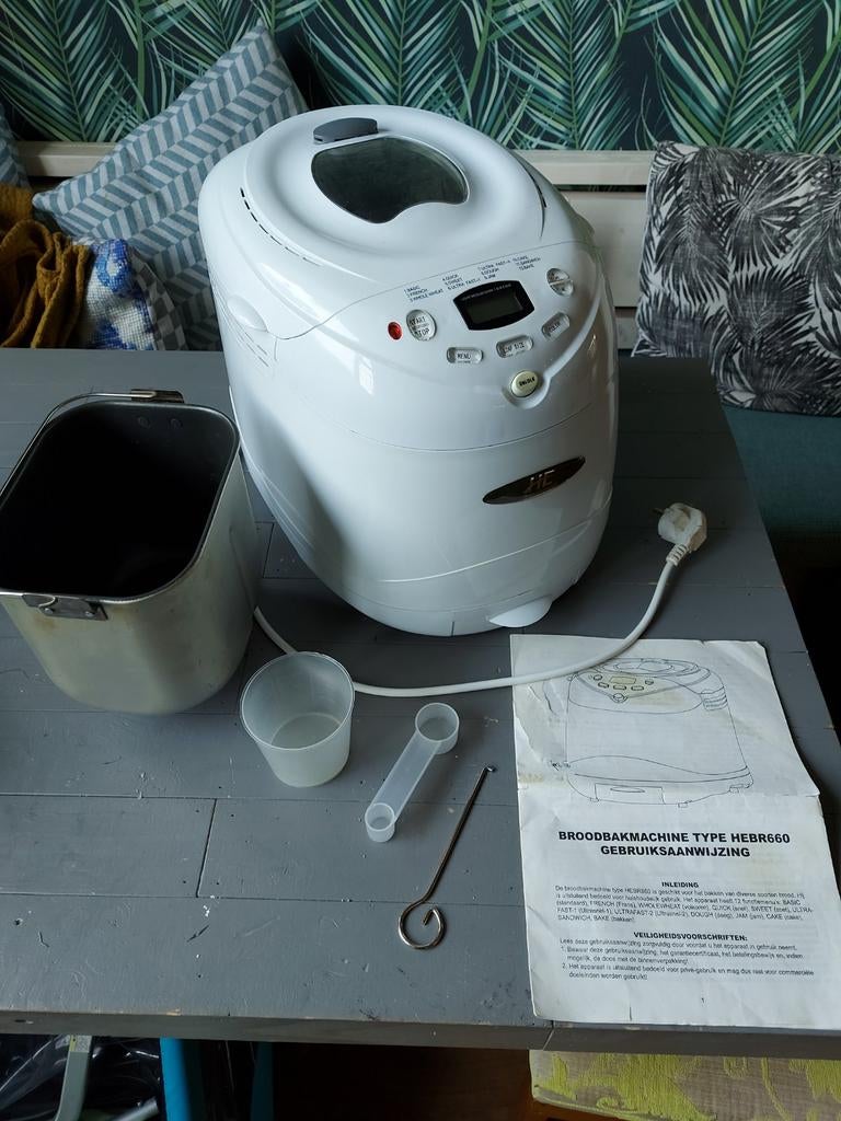 Broodbakmachine - incl. Gratis receptenboek, Witgoed en Apparatuur, Broodbakmachines, Met timer, 800 tot 1200 gram deeg, Ophalen of Verzenden