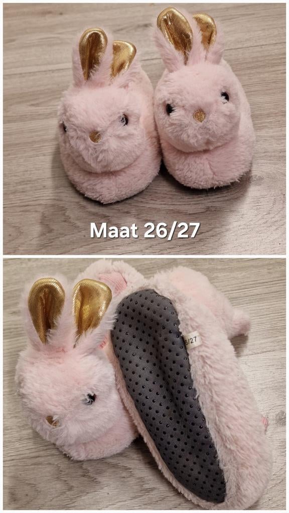 Schattige Konijnen Pantoffels - Maat 26/27, Slofjes, Meisje, Ophalen of Verzenden, Zo goed als nieuw