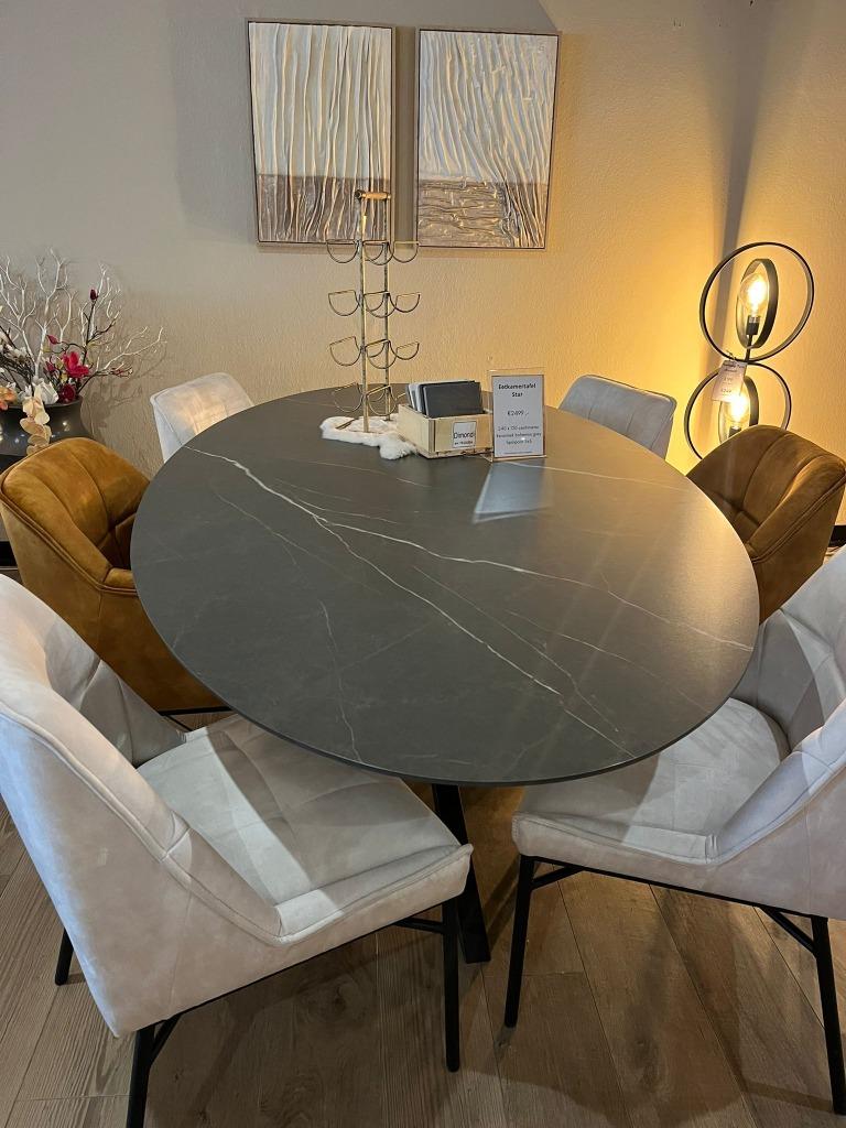 keramieke tafel ovaal, Ophalen, 100 tot 150 cm, Vijf personen of meer, Ovaal