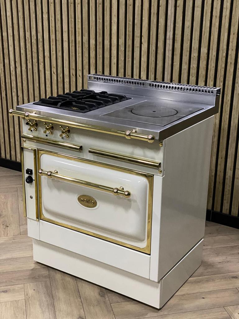 Luxe Fornuis Morice + Gasoven Uniek Showroommodel Zeldzaam, Witgoed en Apparatuur, Fornuizen, Nieuw, Grill, Vrijstaand, Gas