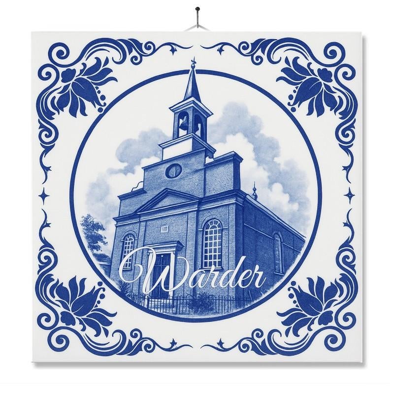 Tegel Met Opdruk | Warder | Delft Blauw, Huis en Inrichting, Ophalen of Verzenden, Nieuw