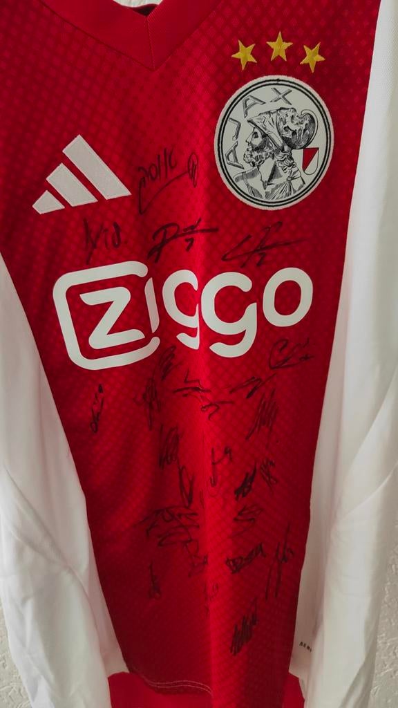 Gesigneerd Ajax shirt, Kleding | Heren, T-shirts, Nieuw, Maat 48/50 (M), Rood, Ophalen of Verzenden