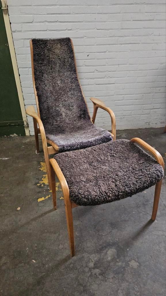 Yngve ekestrom vintage Lamino stoel & ottoman, Huis en Inrichting, Fauteuils, Ophalen of Verzenden, Gebruikt, 75 tot 100 cm