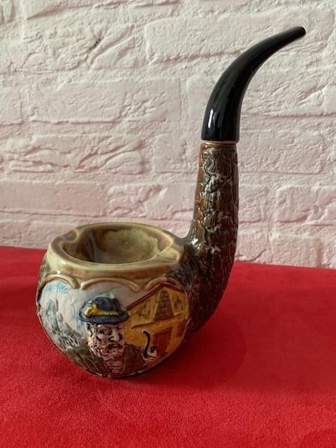 Vintage Likeurfles in de vorm van een pijp, Antiek en Kunst, Curiosa en Brocante, Ophalen of Verzenden