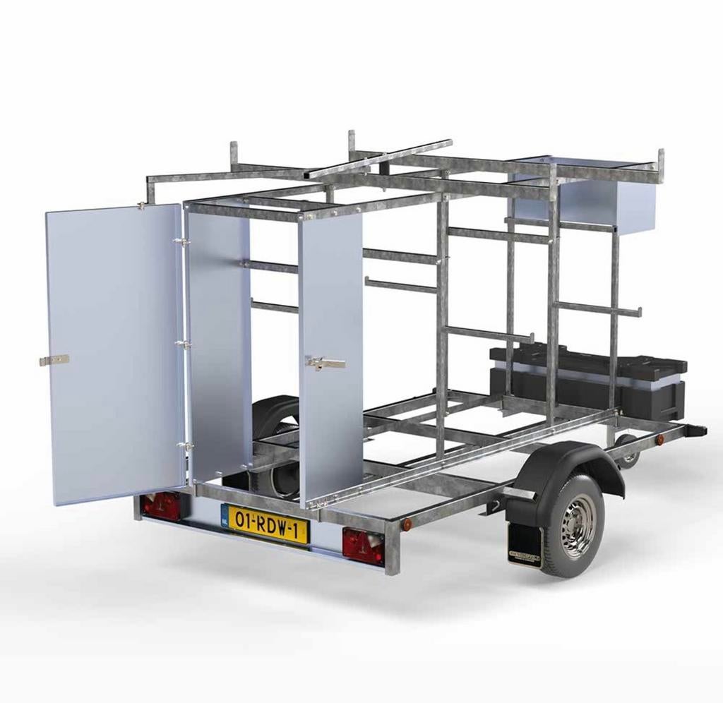 🏆 NR1 Steiger aanhanger gesloten / afsluitbaar 250cm + LED, Ophalen of Verzenden, Nieuw, Rolsteiger of Kamersteiger, 5 meter of hoger