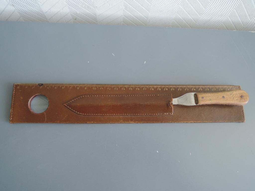Ouderwetse briefopener met centimeter en vergrootglas, Antiek en Kunst, Ophalen of Verzenden