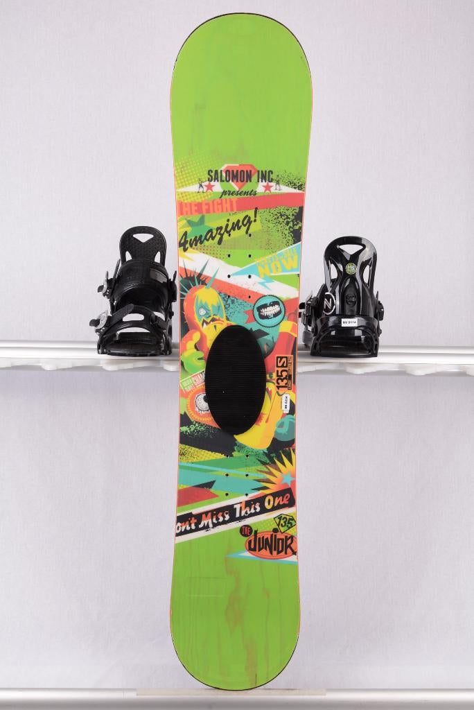 125 130 kinder snowboard SALOMON THE JUNIOR, green, Sport en Fitness, Snowboarden, Ophalen of Verzenden, Gebruikt, Board