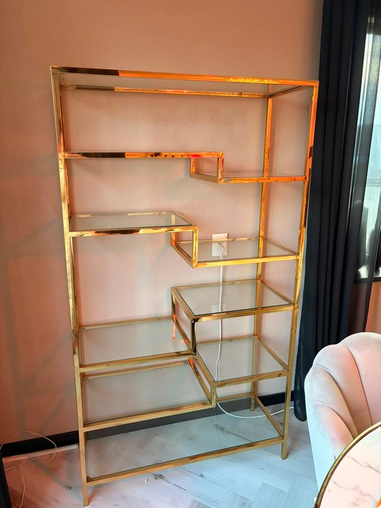 Gouden wandkast 180Hx100bx40d, Huis en Inrichting, Kasten | Wandmeubels, Ophalen, Zo goed als nieuw, 150 tot 200 cm, 25 tot 50 cm