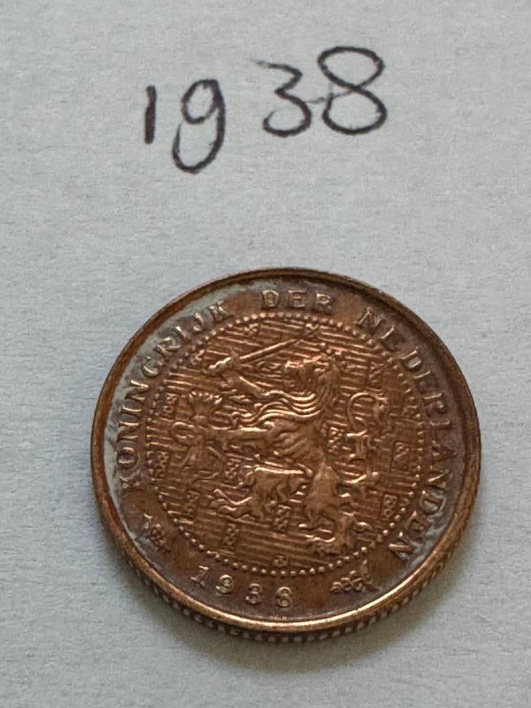 Halve cent brons 1/2 cent 1938 Koninkrijk der Nederlanden, Postzegels en Munten, Munten | Nederland, Ophalen of Verzenden, Koningin Wilhelmina