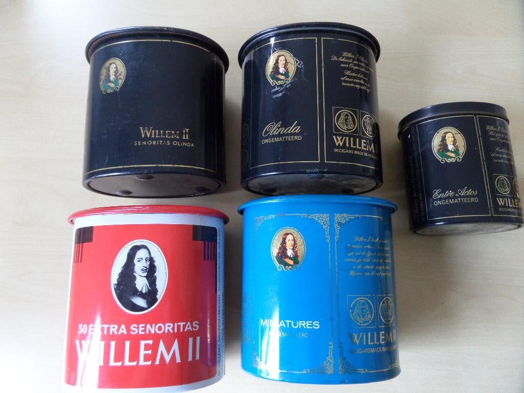 Willem II sigarenblikken., Verzamelen, Blikken, Ophalen of Verzenden, Overige, Overige merken