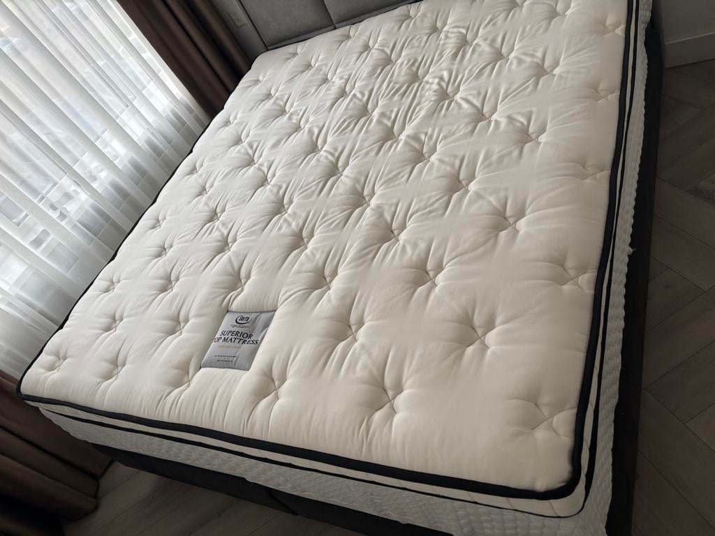 Serta Boxspring 180x210 Superior Top Mattress Luxe Boxspring, 210 cm, Tweepersoons, Ophalen of Verzenden, Zo goed als nieuw