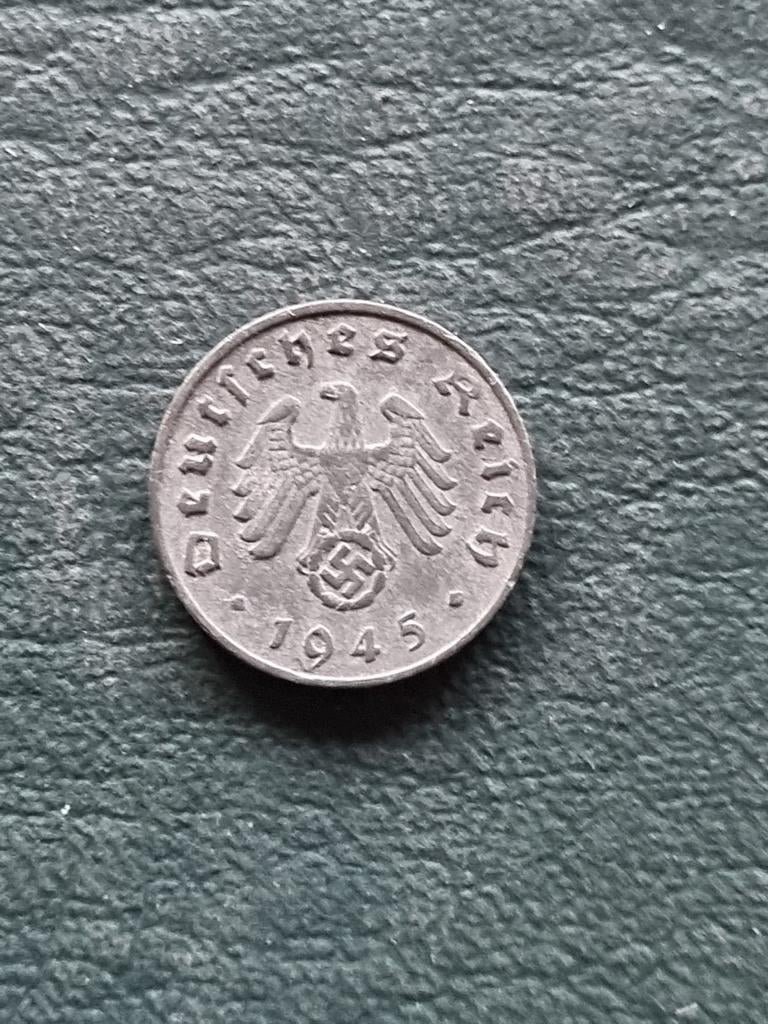 Duitsland 1 reichspfennig 1945 E met hakenkruis, Postzegels en Munten, Munten | Europa | Niet-Euromunten, Ophalen of Verzenden