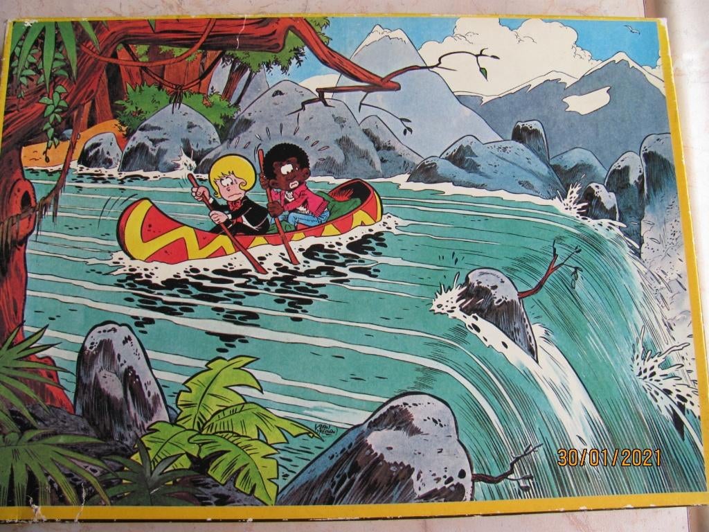 VINTAGE Sjors en Sjimmie PUZZEL Hema strip jaren 60 70 IZGS, Ophalen of Verzenden, Overige figuren, Zo goed als nieuw, Overige typen