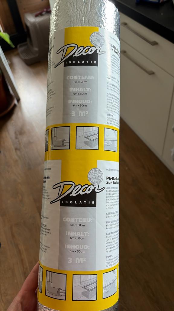 Radiatorfolie Decor Isolatie - Nieuw, Doe-het-zelf en Verbouw, Isolatie en Afdichting, Nieuw, Muurisolatie, Overige materialen