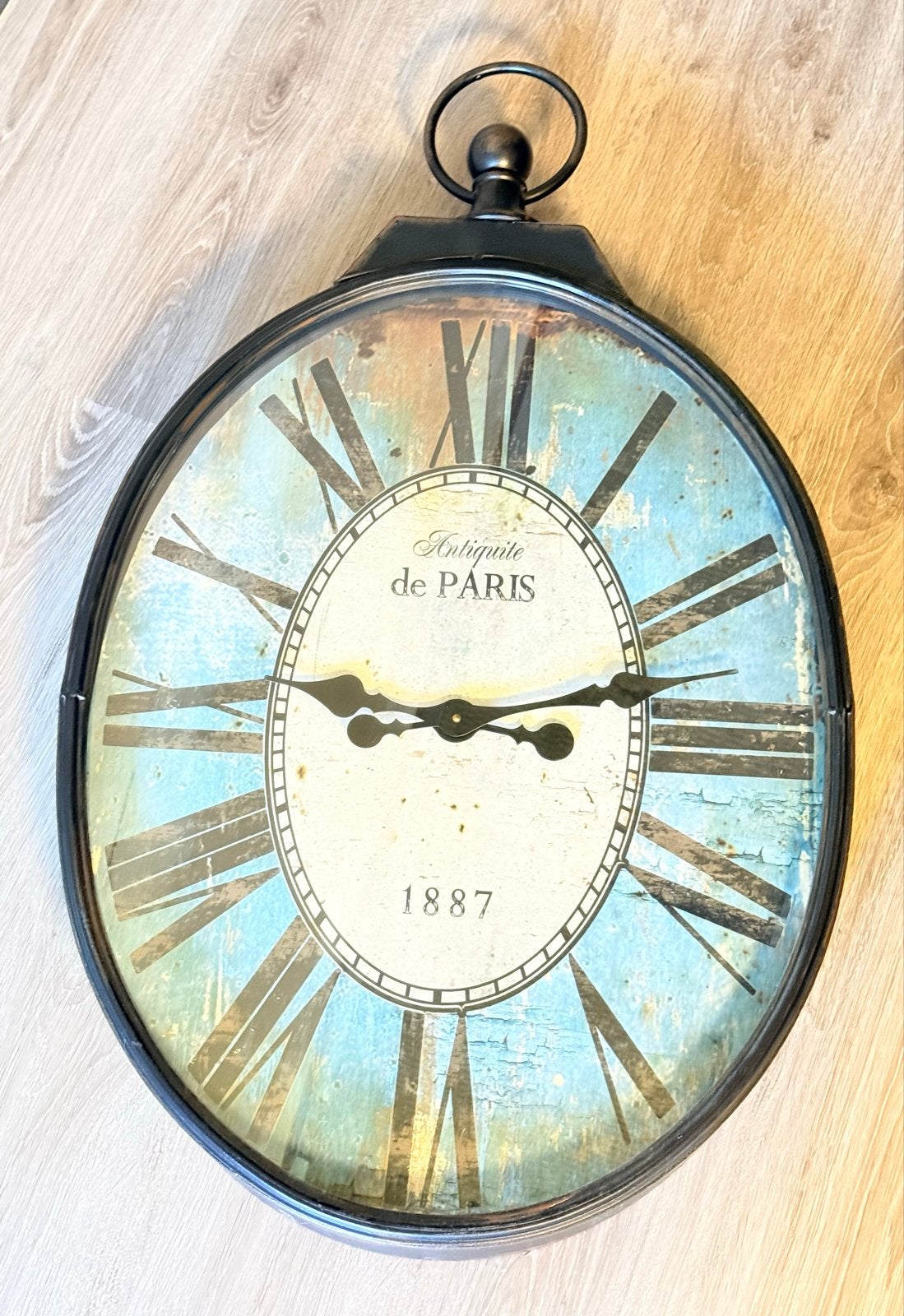 Grote vintage wandklok - Antiek Parijs design, 1 meter hoog, Huis en Inrichting, Woonaccessoires | Klokken, Ophalen, Gebruikt