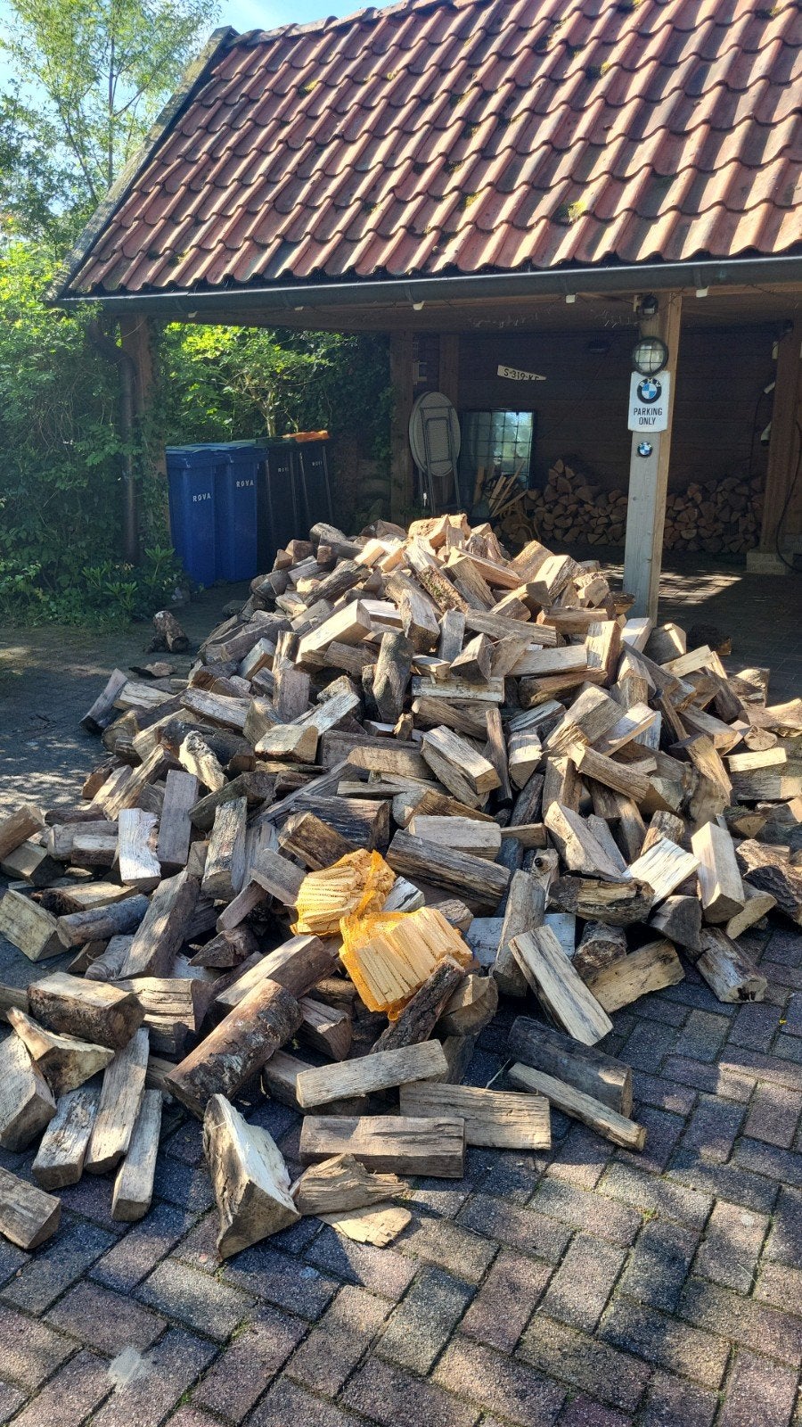Droog beuk en eik brandhout haardhout gratis bezorgd, Tuin en Terras, Haardhout, 6 m³ of meer, Ophalen of Verzenden, Eikenhout