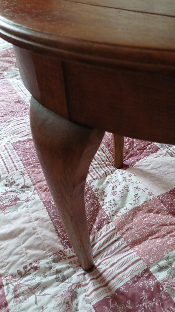 Rond eiken houten tafeltje, Ophalen, Gebruikt, 50 tot 100 cm, Klassiek