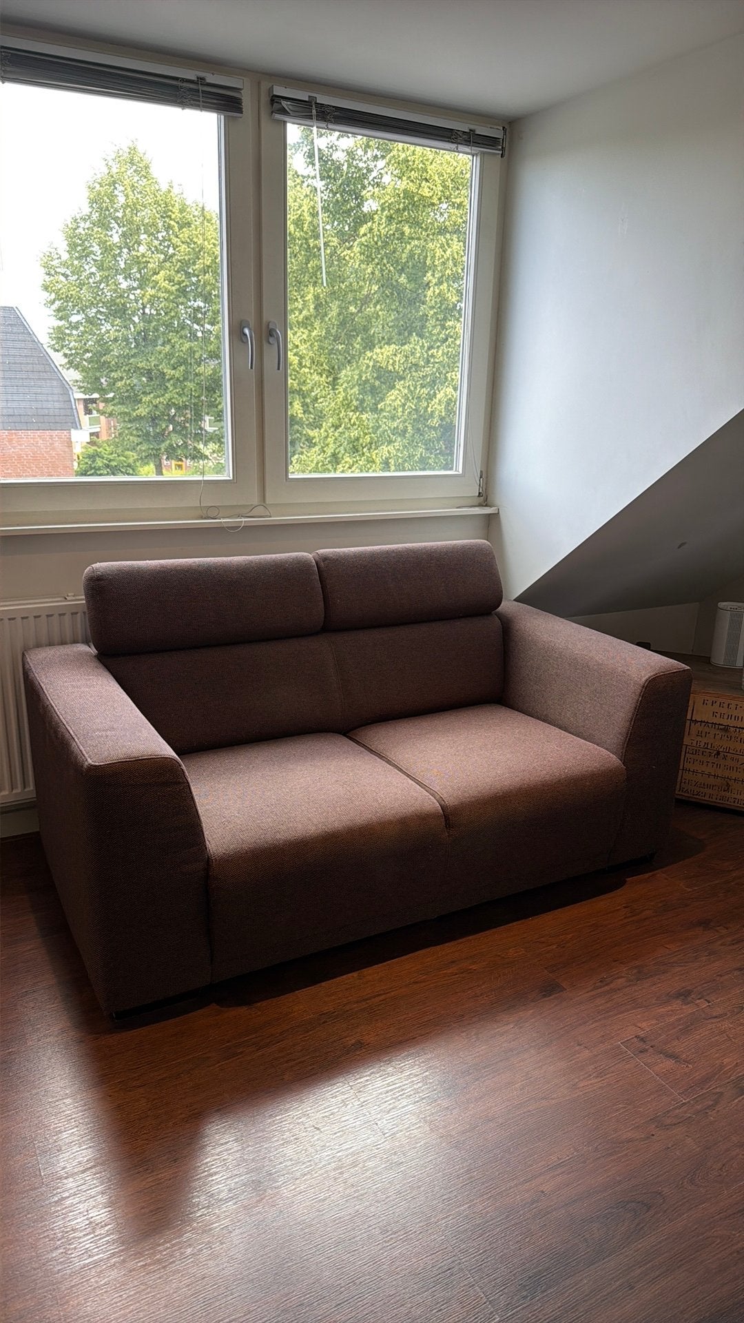 Bruine Nette 2 zits bank, Ophalen, 150 tot 200 cm, Tweepersoons, 75 tot 100 cm