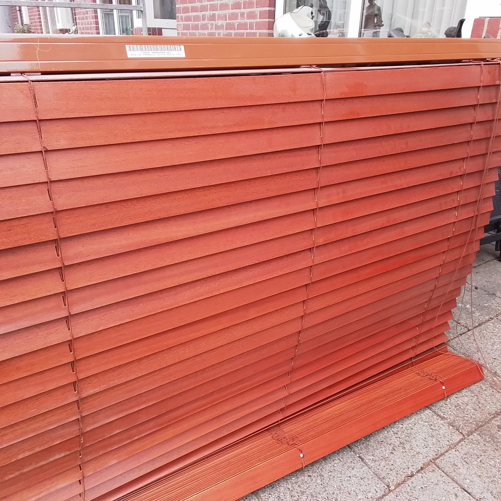 5x Houten Luxaflex 5cm breed, 1.42m x 1.92m 20€ p.st, Ophalen, Jaloezie, Gebruikt, Hout
