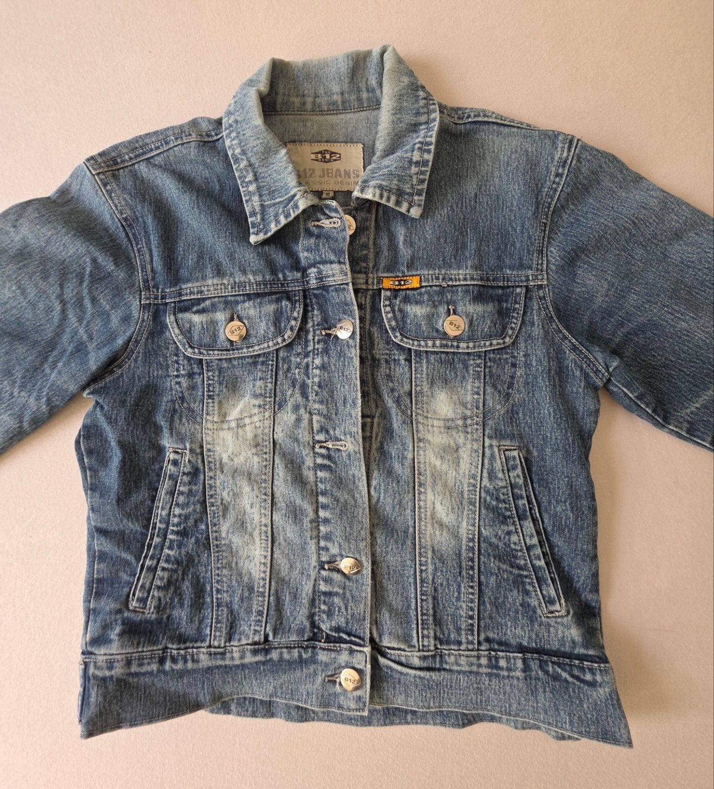 Vintage B12 Jeans denim jack / spijkerjasje Maat S / 164-17, Onbekend, B12 Jeans, Onbekend, Maat 36 (S)