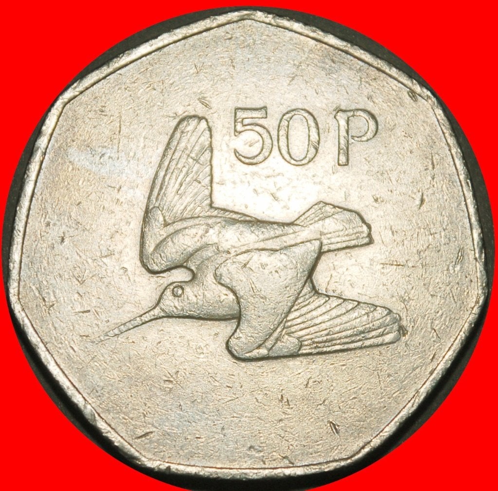 Ⰺ WOODCOCK HEPTAGON (1970-2000): IRELAND  50 PENCE 1983!, Postzegels en Munten, Ophalen of Verzenden, Overige landen, Losse munt