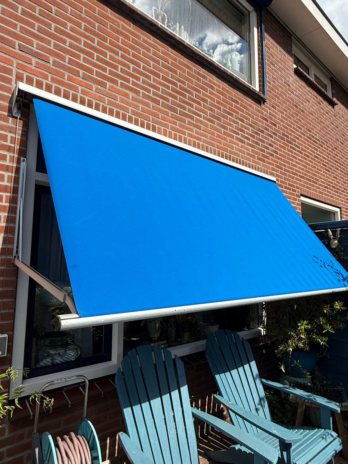 Blauw uitvalscherm - Zo goed als nieuw, Ophalen, Zo goed als nieuw, 150 tot 300 cm, 250 cm tot 450 cm