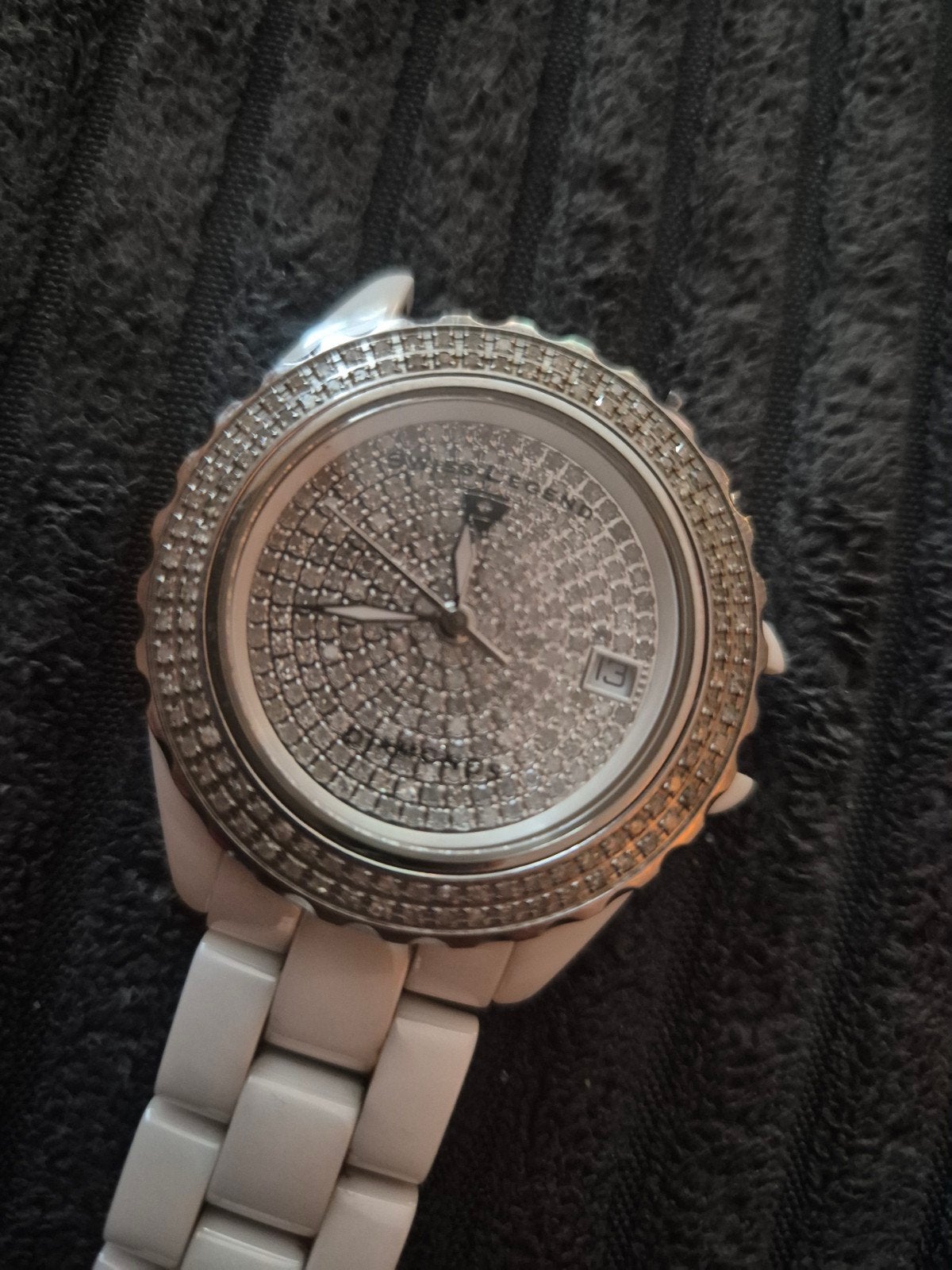 Swiss Legend Karamic Diamonds Dameshorloge Wit, Overige merken, Overige materialen, Gebruikt, Polshorloge