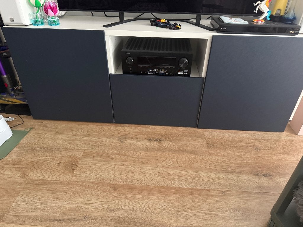 BESTA IKEA TV bench, Ophalen, 150 tot 200 cm, IKEA modern white, Zo goed als nieuw