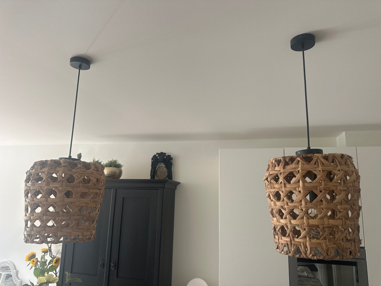 2 Ibiza Bohemian stijl lampen - Zo goed als nieuw, Ophalen of Verzenden, Zo goed als nieuw, Natuurlijk materiaal