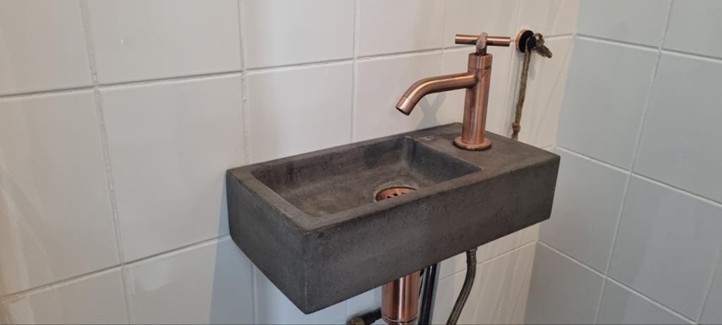 Hardstenen wastafel - kraan niet inbegrepen, Doe-het-zelf en Verbouw, Sanitair, Ophalen, Gebruikt, Steen, Wastafel