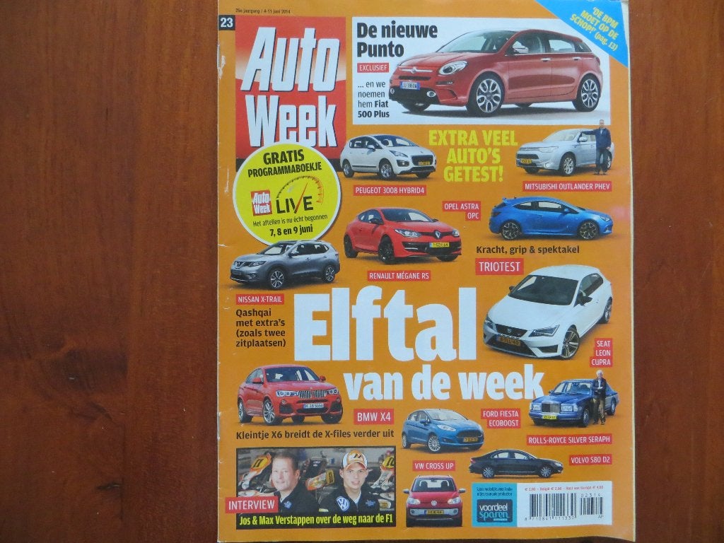Autoweek 23 2014 Fiat Punto, BMW X4, Ford Fiesta Ecoboost, Ophalen of Verzenden, Zo goed als nieuw, Volkswagen