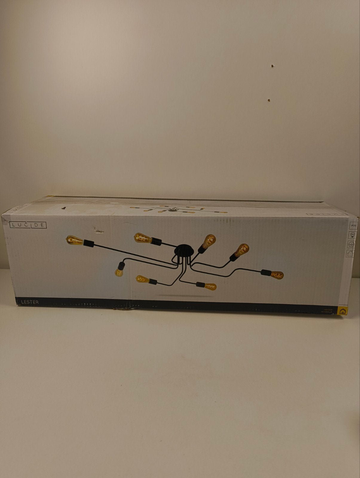 Lucide Lester Plafondlamp - Zwart, 8x E27, Max. 40W, Modern, Industrieel, Nieuw, Metaal, E27 (groot)