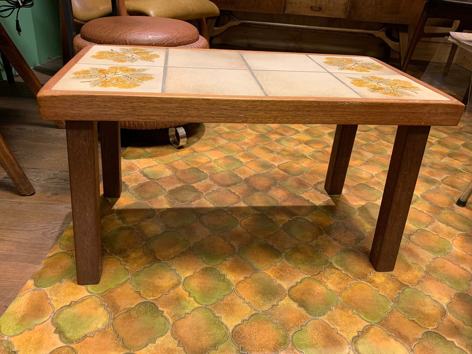 Vintage bijzettafel, Minder dan 55 cm, Rond, Zo goed als nieuw, Ophalen