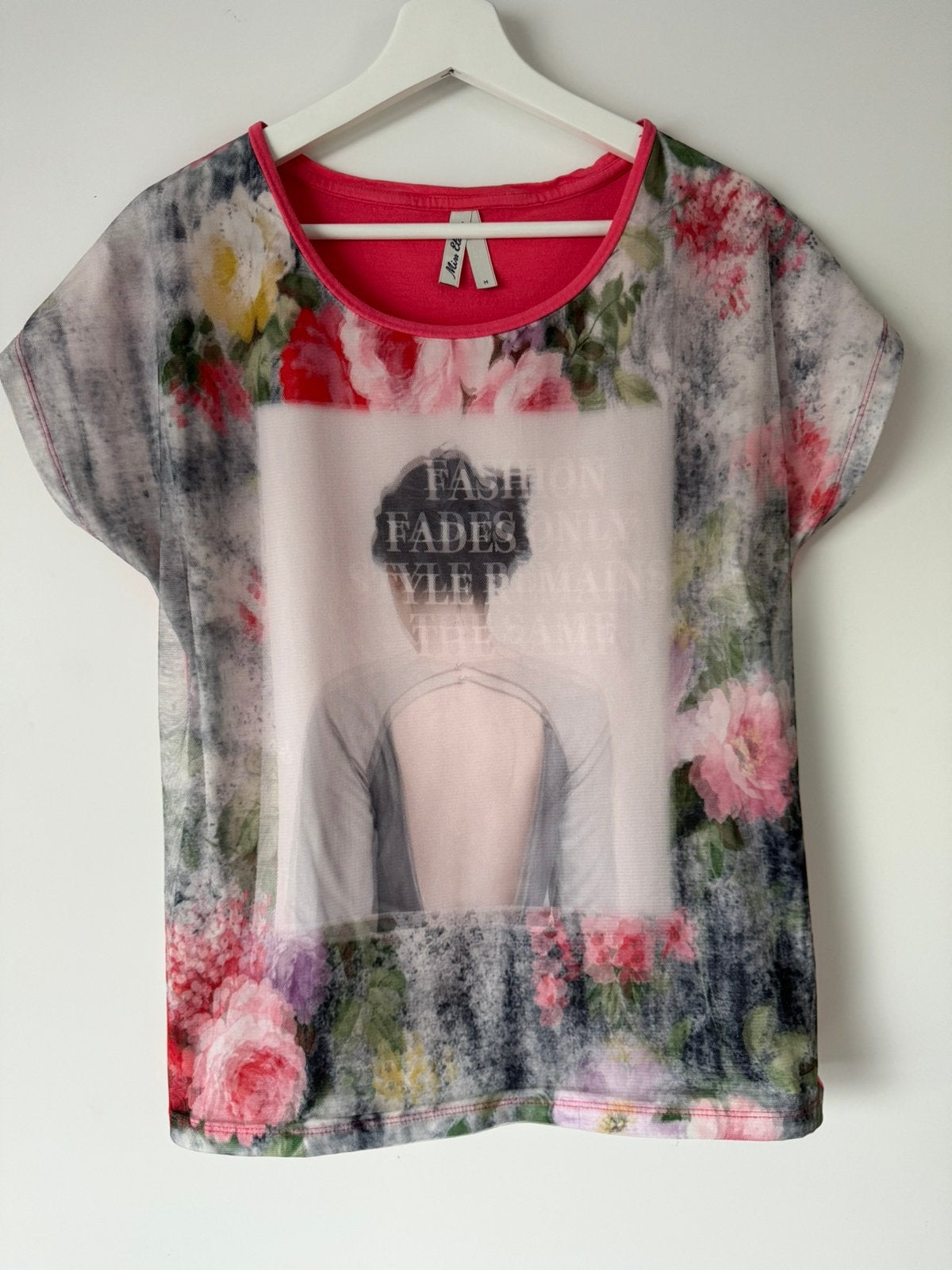 Roze dames t-shirt met print - Miss Etam maat M, Kleding | Dames, T-shirts, Maat 38/40 (M), Ophalen of Verzenden, Zo goed als nieuw