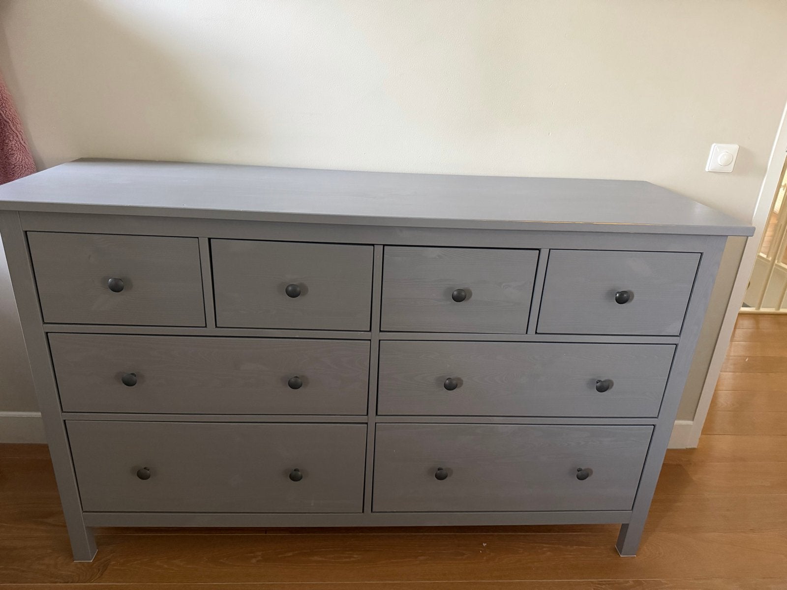 Ikea Hemnes grijze ladekast met 8 laden - Gebruikt, Huis en Inrichting, Ophalen, Gebruikt, 5 laden of meer, 100 tot 150 cm