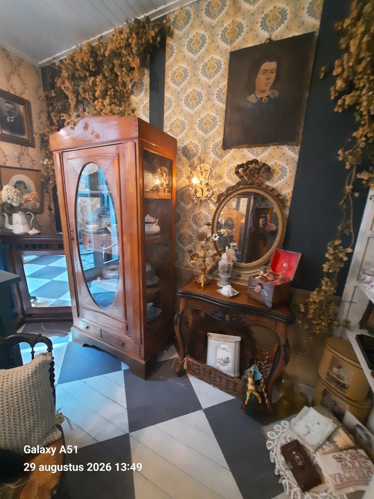 Prachtige Art Deco Vitrinekast - Hout en Glas, Ophalen