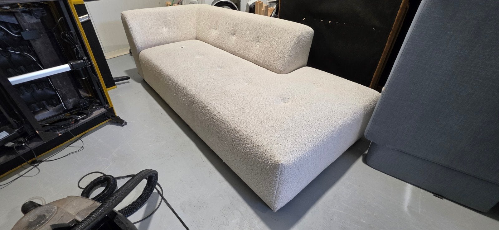 Montel Flex Bouclé Stoffen Chaise Longue - Wit, Gebruikt, 100 tot 125 cm, Onbekend, Driepersoons