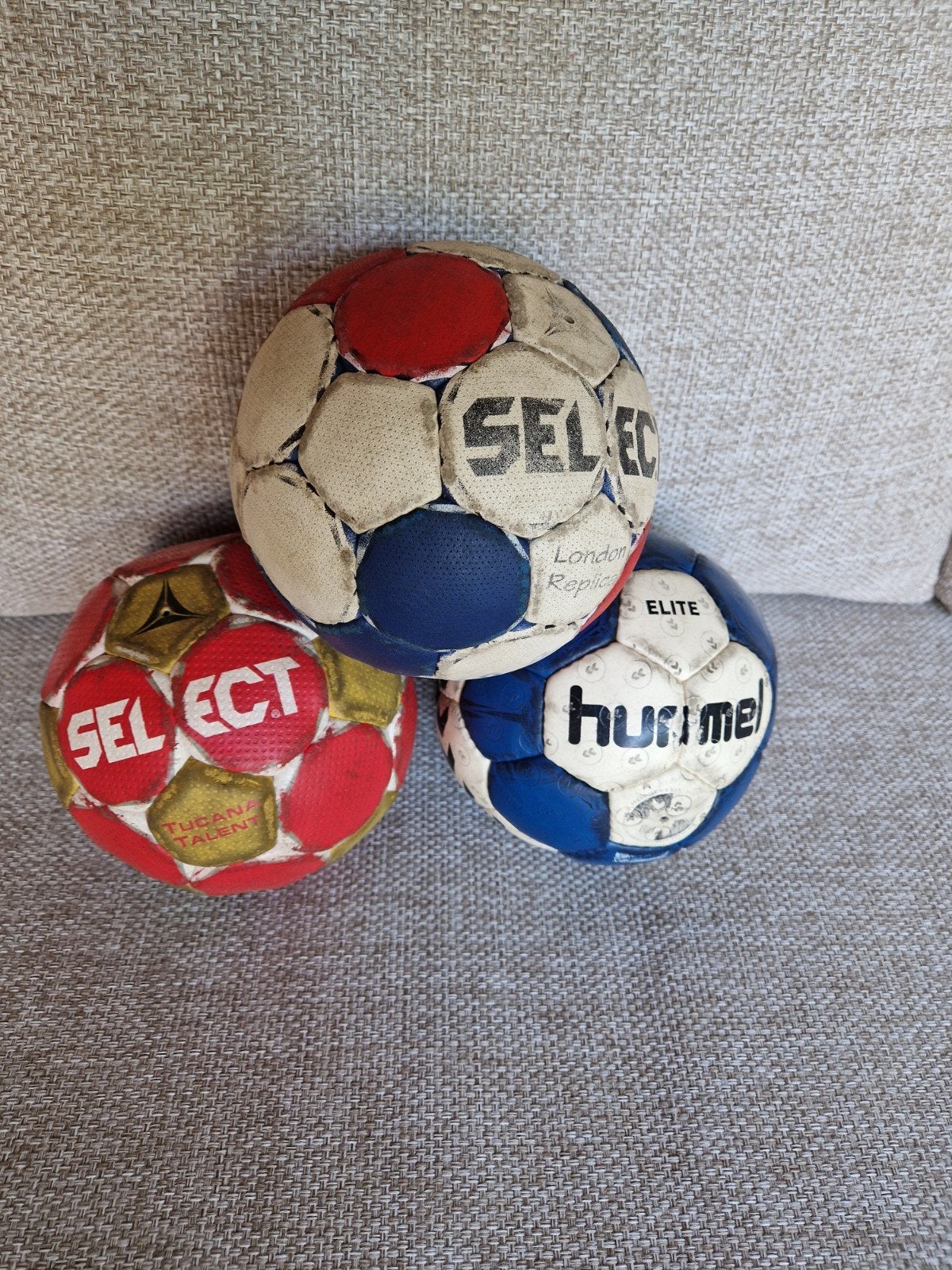 Drie verschillende maten handballen (Mini, 1, Elite), Ophalen of Verzenden, Gebruikt, Bal