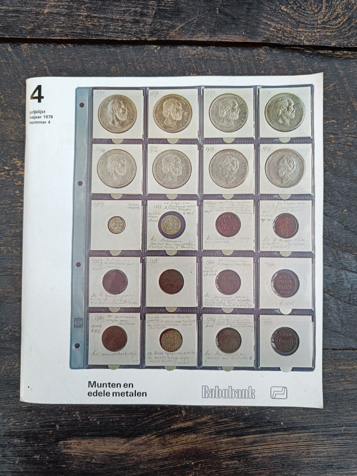 Rabobank Prijscourant Munten en Edele Metalen Najaar 1978, Ophalen of Verzenden