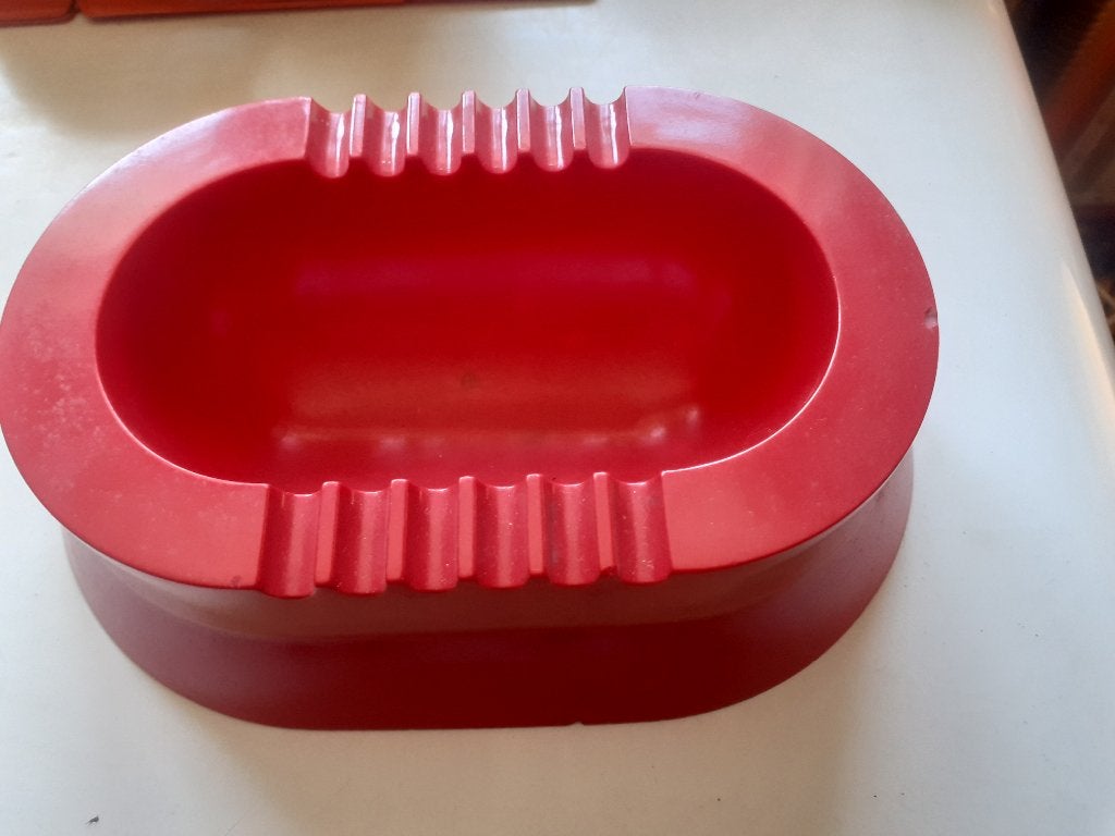 Sergio Asti asbak rood jaren 70 design space age retro, Gebruikt, ?, Asbak, ?