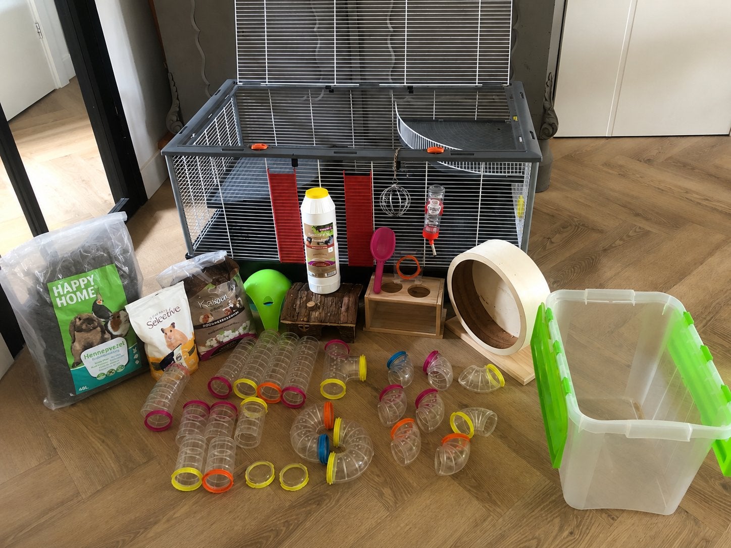 Groot hamster kooi met alles er op en er aan!, Kooi, Gebruikt, Minder dan 75 cm, Hamster