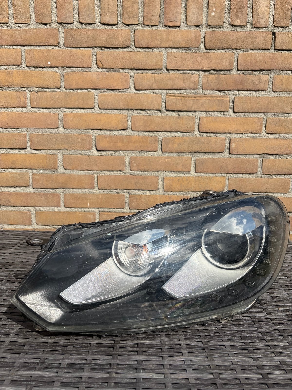 Golf 6 GTI Koplamp Links - LED strip werkt, dimlicht niet, Auto-onderdelen, Verlichting, Ophalen of Verzenden, Gebruikt, Volkswagen