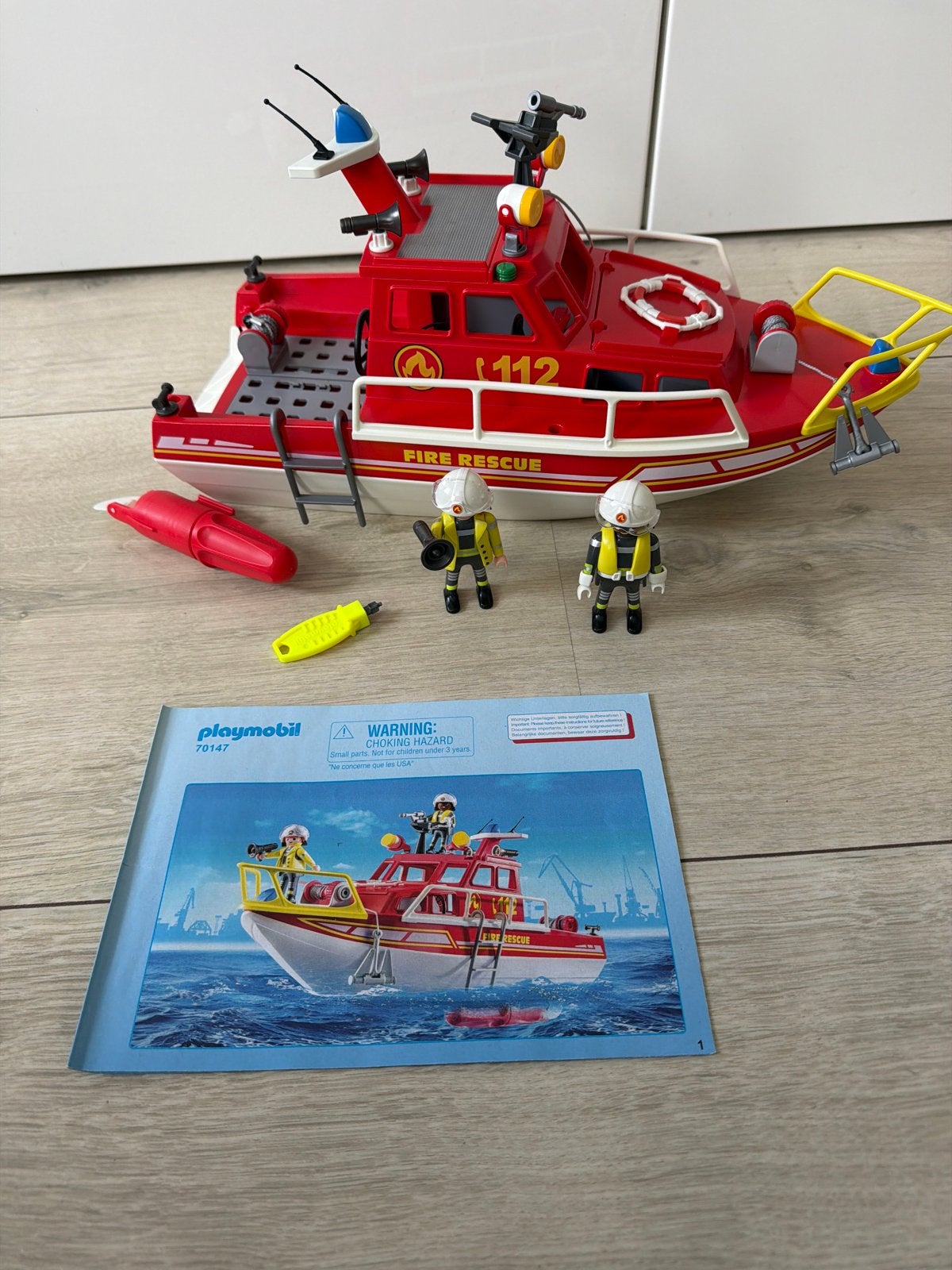 Playmobil Brandweerboot 70147, Ophalen of Verzenden, Zo goed als nieuw, Complete set