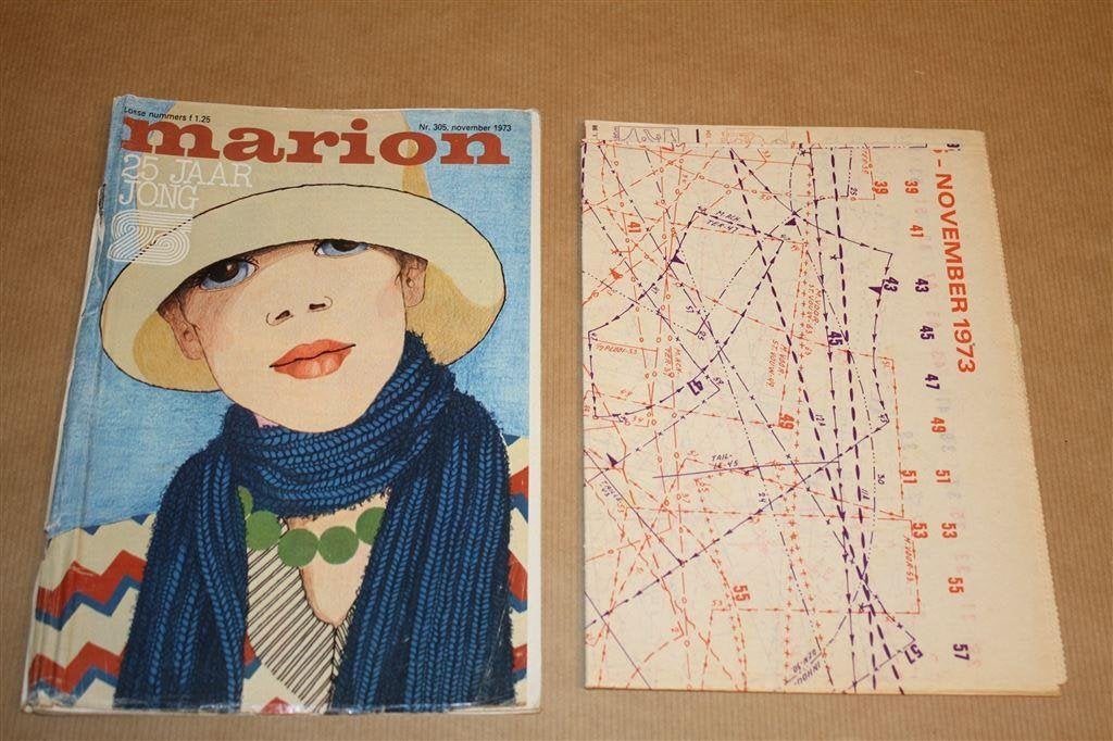 Marion - November 1973 - Vintage mag met kledingpatronen, Ophalen of Verzenden, Gelezen, Mode algemeen