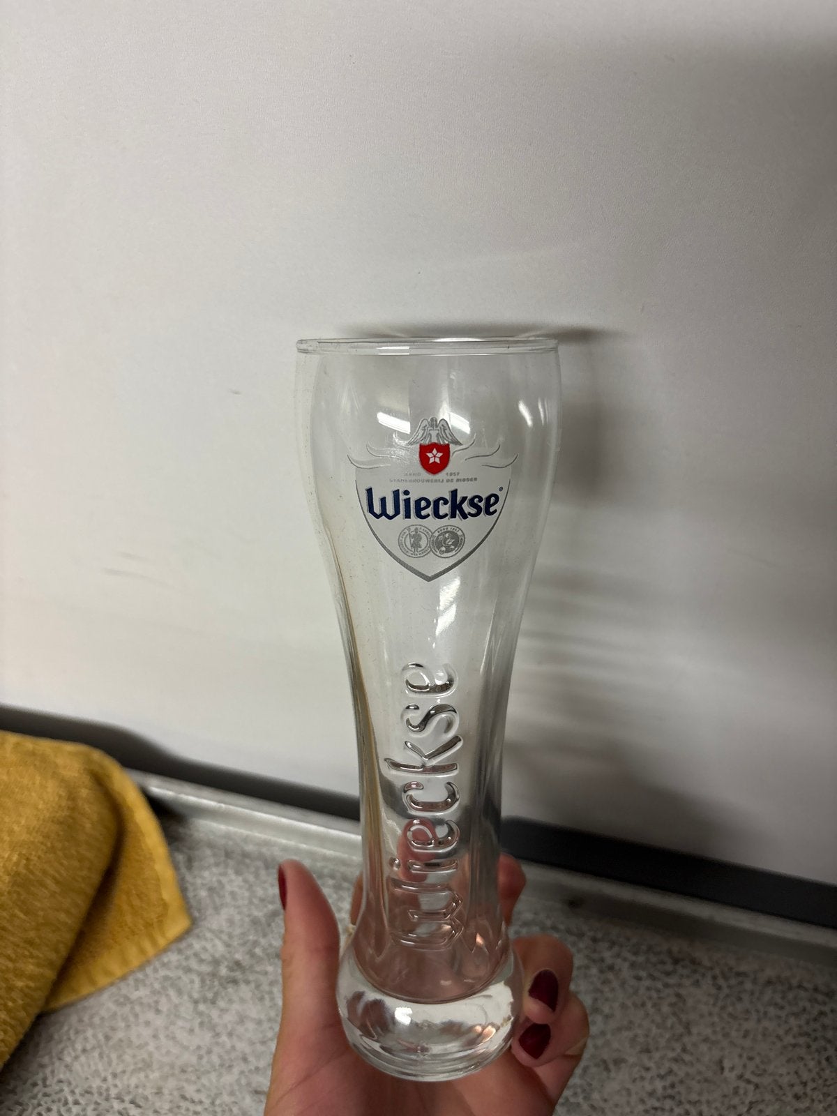 5 Wieckse glazen, Ophalen of Verzenden, Zo goed als nieuw, Bierglas