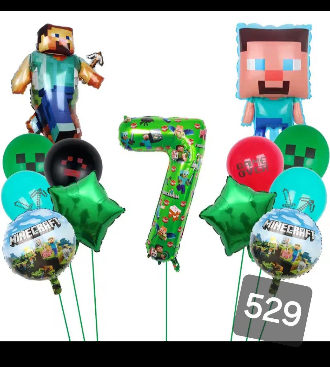 Nieuw Minecraft Feestpakket - Ballonnen en Decoratie, Ophalen of Verzenden, Nieuw, Versiering, Verjaardag