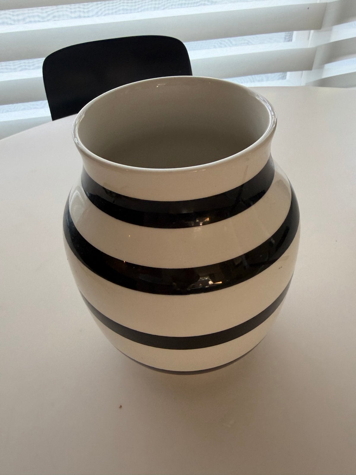 Kähler Omaggio Vaas Zwart-Wit Gestreept - 21 cm, Ophalen of Verzenden