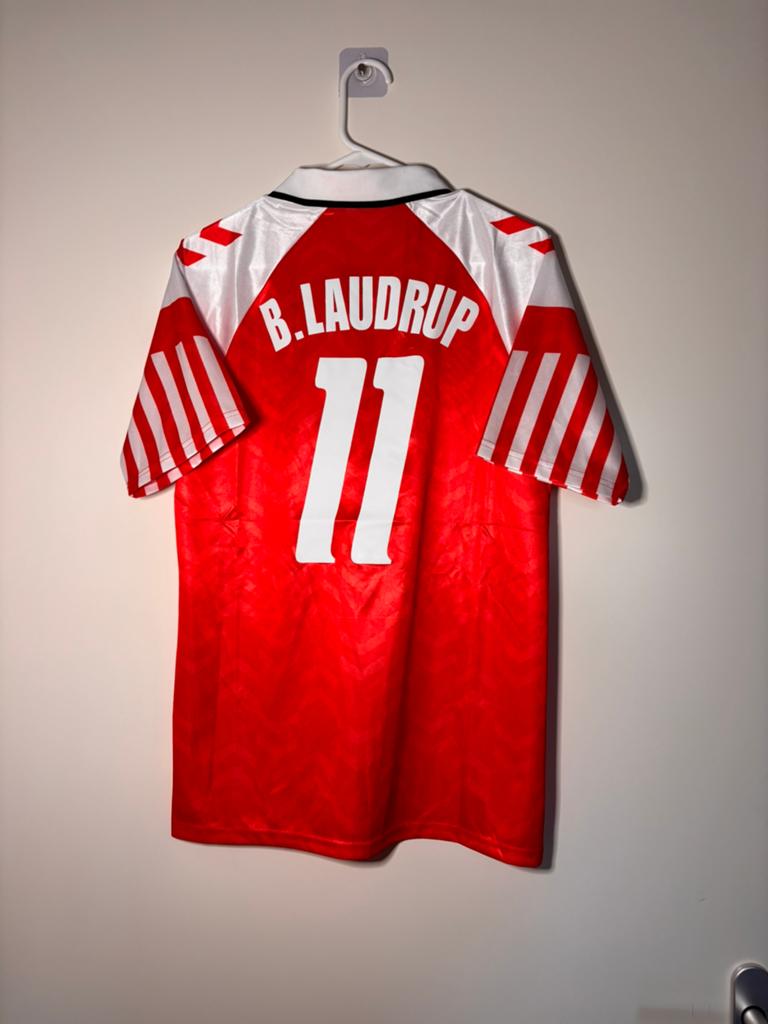 Denemarken 1992 Brian Laudrup #11 vintage voetbal shirt, Sport en Fitness, Verzenden, Zo goed als nieuw, Shirt