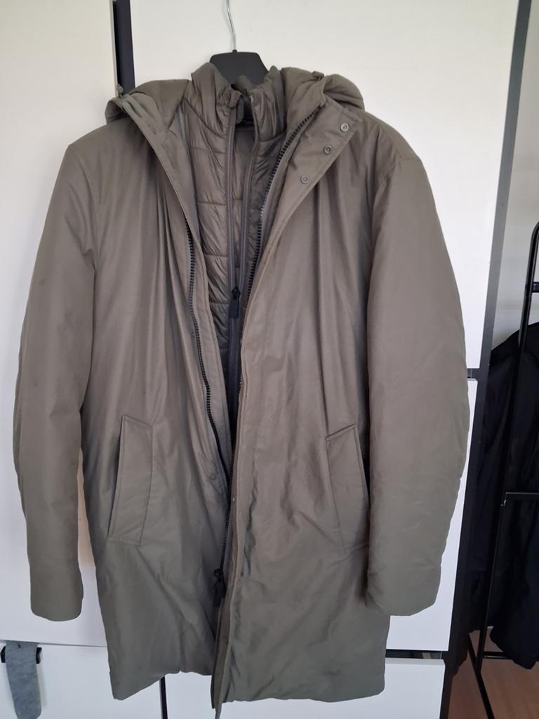 Zara heren jas khaki maat L -Als nieuw, Maat 52/54 (L), Zara, Ophalen of Verzenden, Zo goed als nieuw