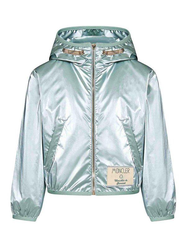 Moncler Aideen satin green zomerjas maat 8 (460 euro), Moncler EU, Zo goed als nieuw, Moncler, Customercare@moncler.com